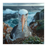Black Browed Albatross Perched On Nest Near Ocean (Print Only) thumbnail