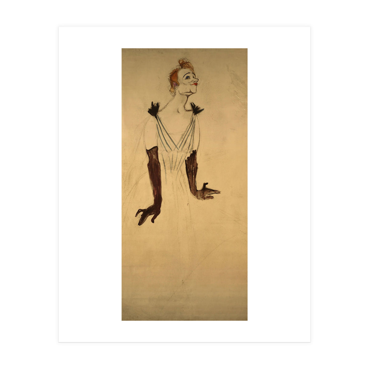 Henri de Toulouse-Lautrec / 'Yvette Guilbert', 1894, 186 x 93 cm. (Print Only)