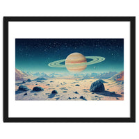 Alien Horizon: Saturn-Inspired Planetary Landscape