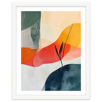 Minimalist Botanical Abstract Art with Organic Overlapping Shapes