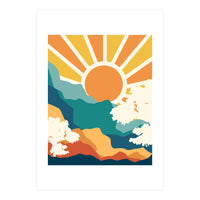Sunrise Mindset, Positivity Optimism Self Love Self Care Growth, Nature Retro Eclectic Bohemian Peace Contemporary (Print Only)