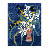 Floral contemporary still life dark blue (Print Only) thumbnail