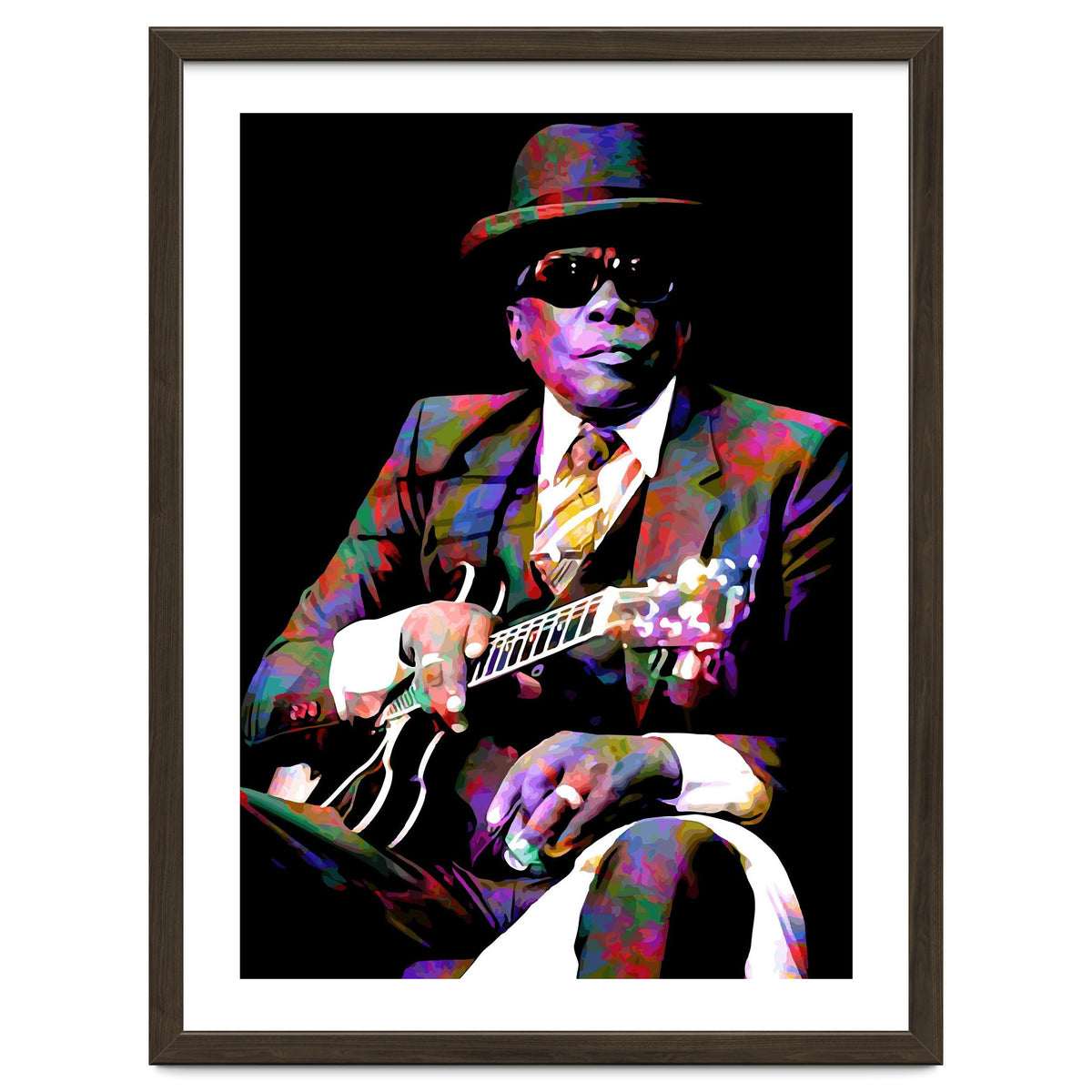 John Lee Hooker American Blues Musician Legend Colorful Art