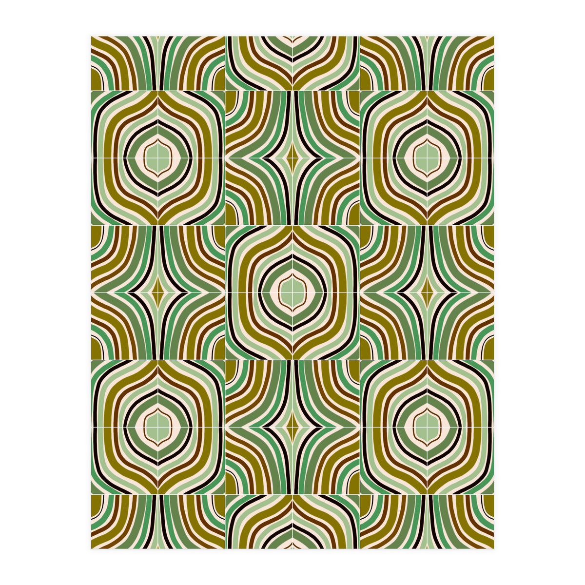 Jade Retro Rainbow Tiles (Print Only)