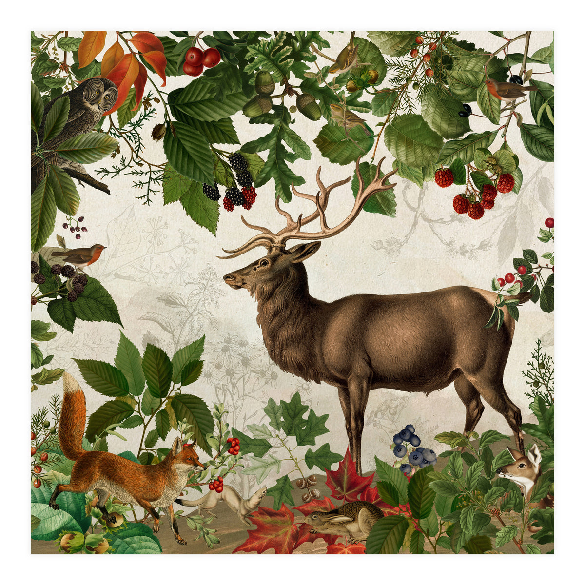 Nostalgic Autumn guardians of the forest 1 (Print Only)