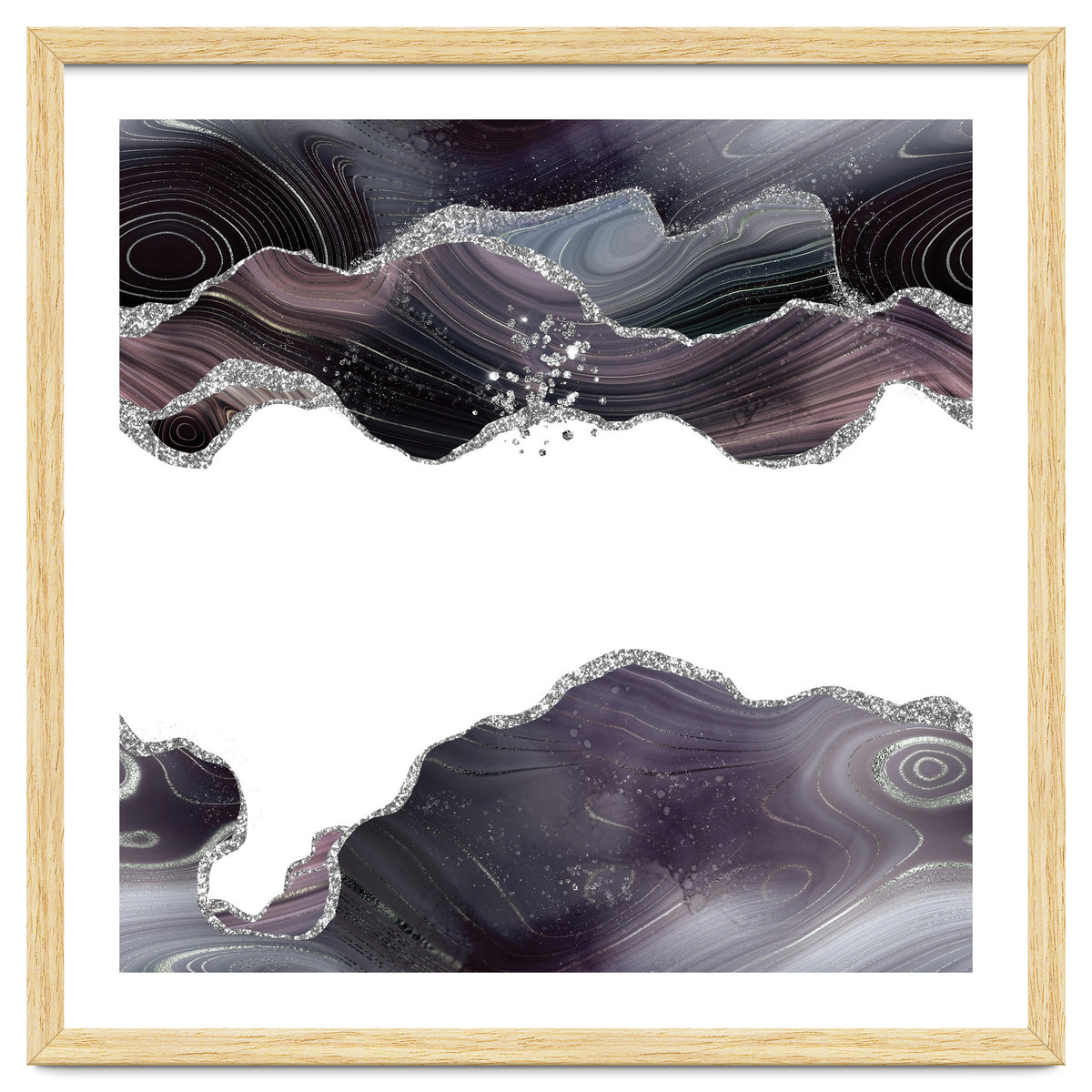 Black & Silver Glitter Agate Texture 07