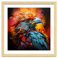 Vibrant Eagle Portrait Abstract Colorful Splatter Art