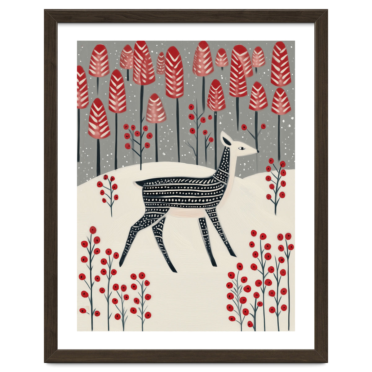 Fawn in a Winter Landscape