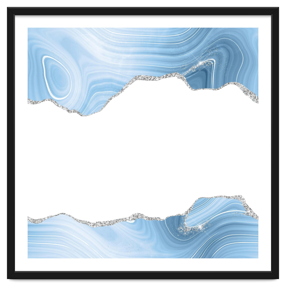 Blue & Silver Agate Glitter Texture 08