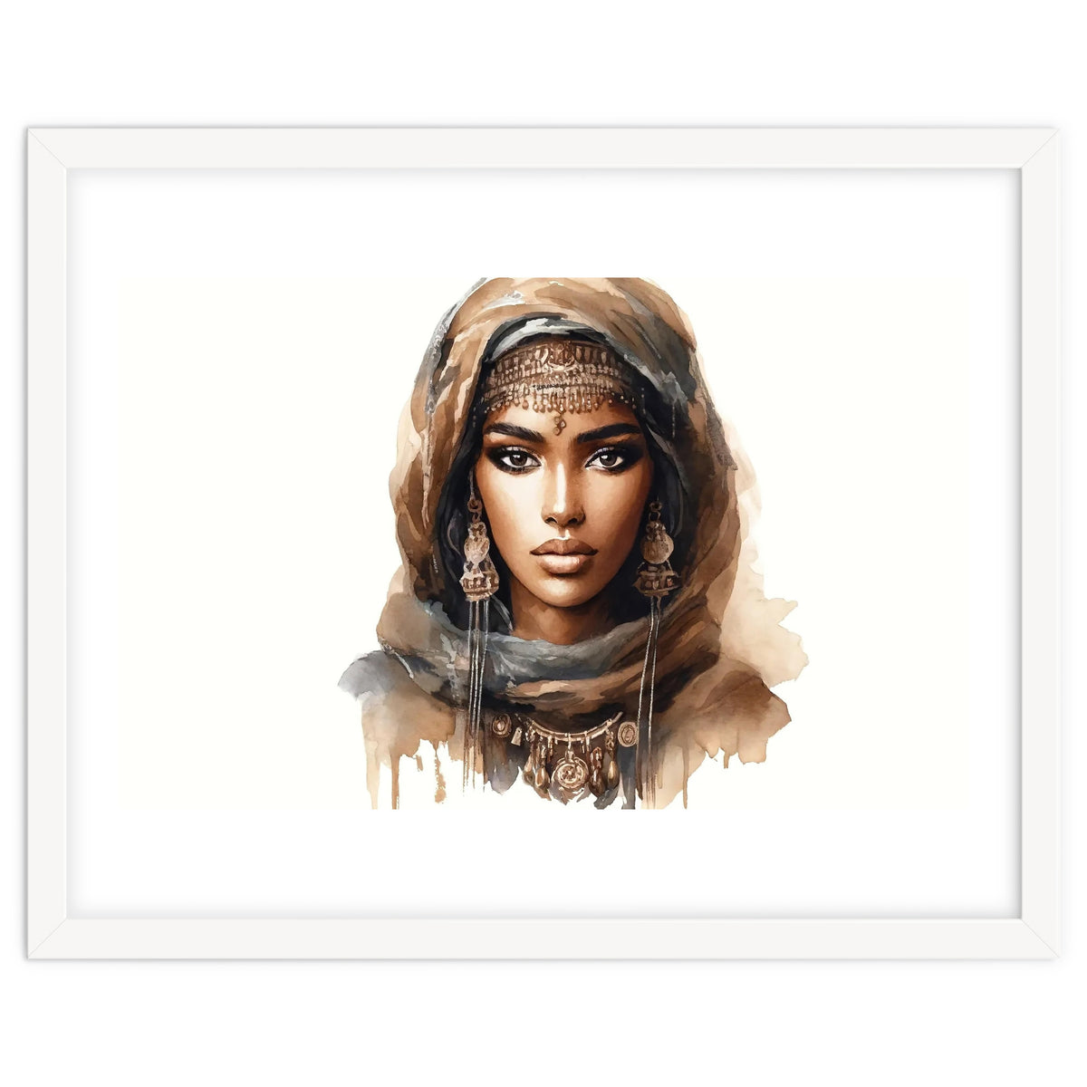 Desert Muse Watercolor Portrait