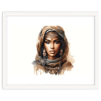 Desert Muse Watercolor Portrait