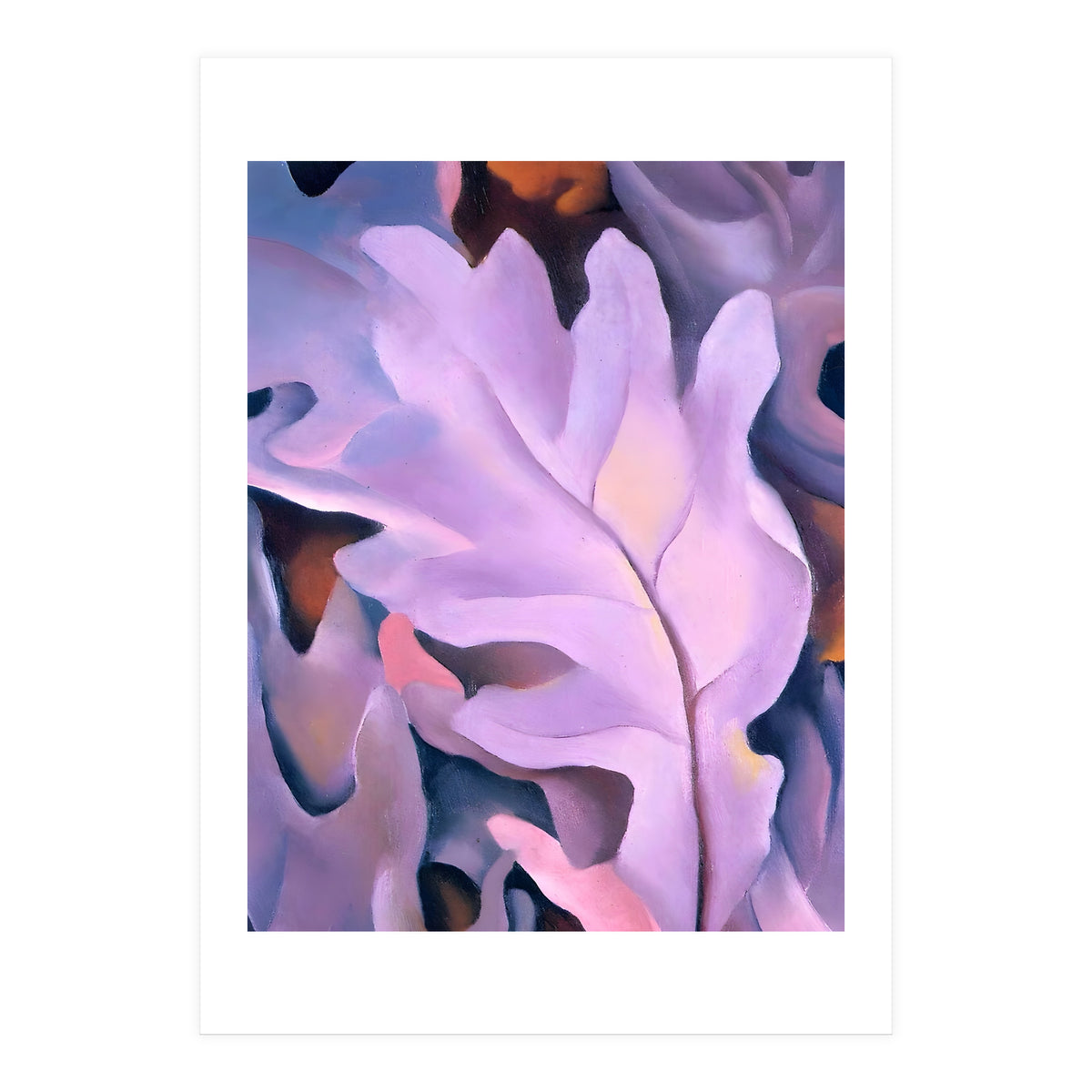 Georgia O’Keeffe – Purple Leaves (1922) | Elegant Botanical Modernist Composition in Rich Violet Tones (Print Only)