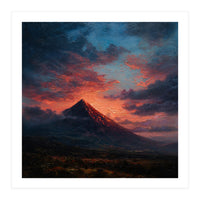 Majestic Mountain Peak at Sunset (Print Only)