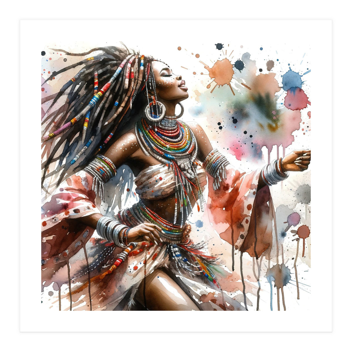 Skyward Beadwork Dancer Portrait (Print Only)