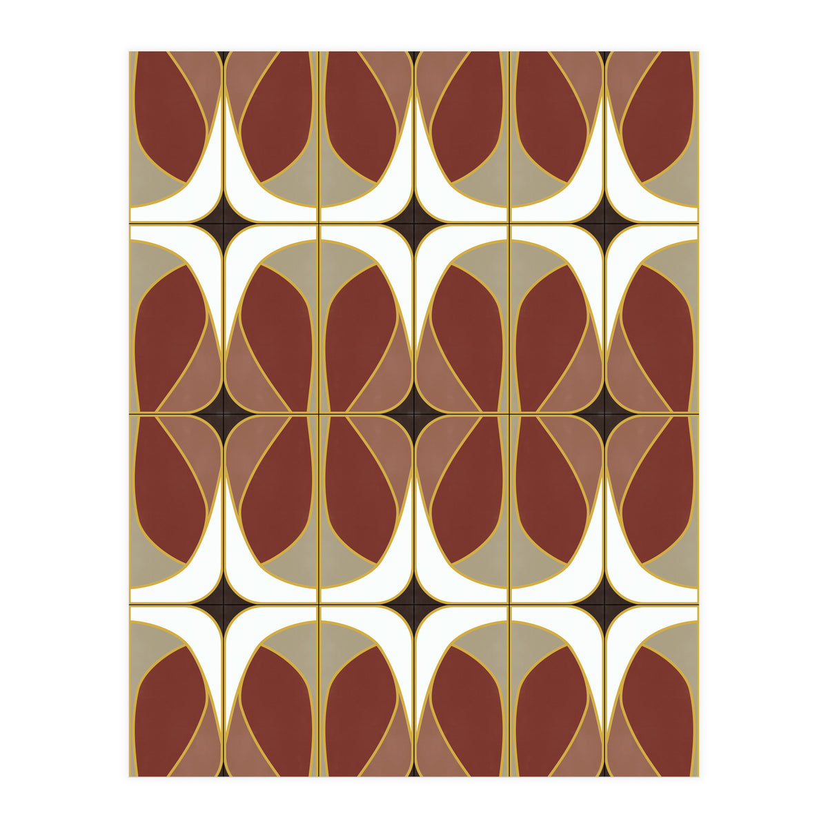 Umber Nouveau Tiles (Print Only)