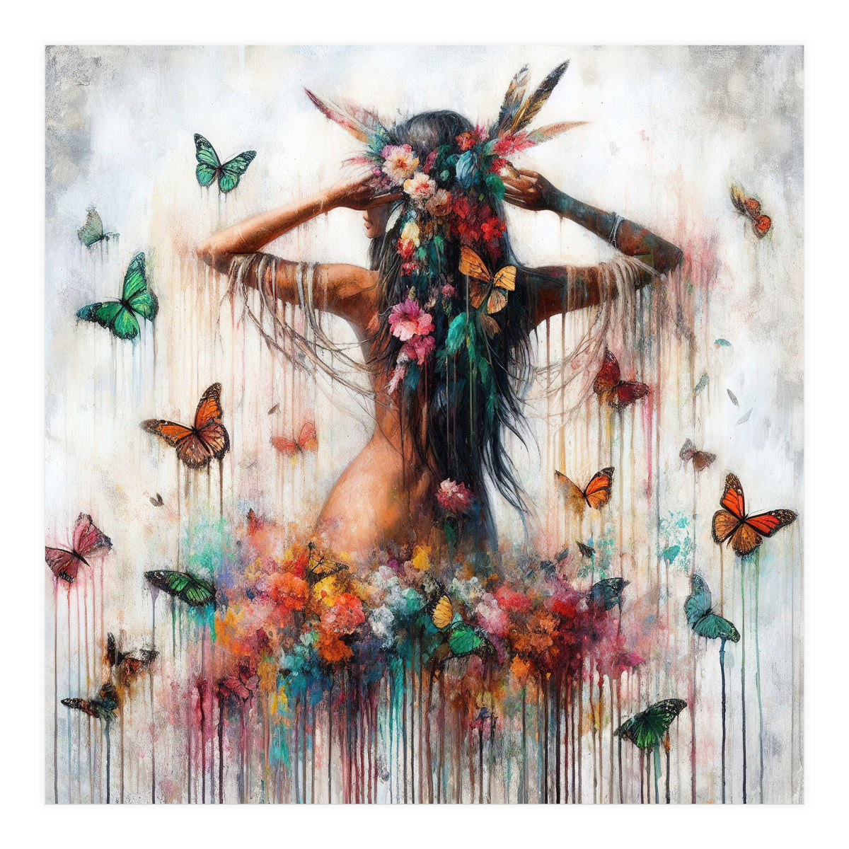 Floral Butterfly Reverie (Print Only)