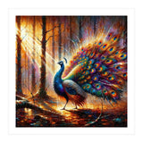 Majestic Peacock In Enchanted Forest (Print Only) thumbnail