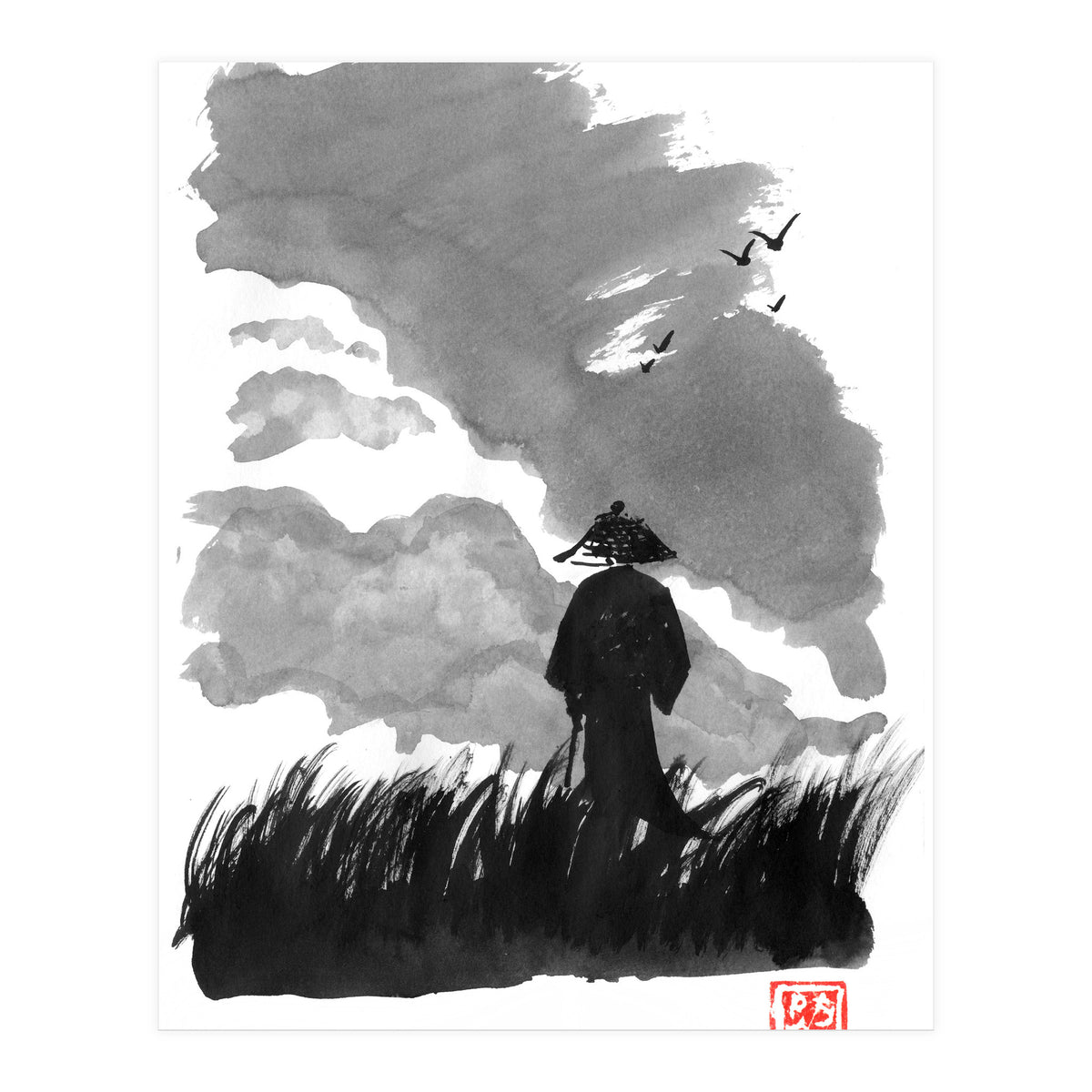 Samurai In The Prairy (Print Only)