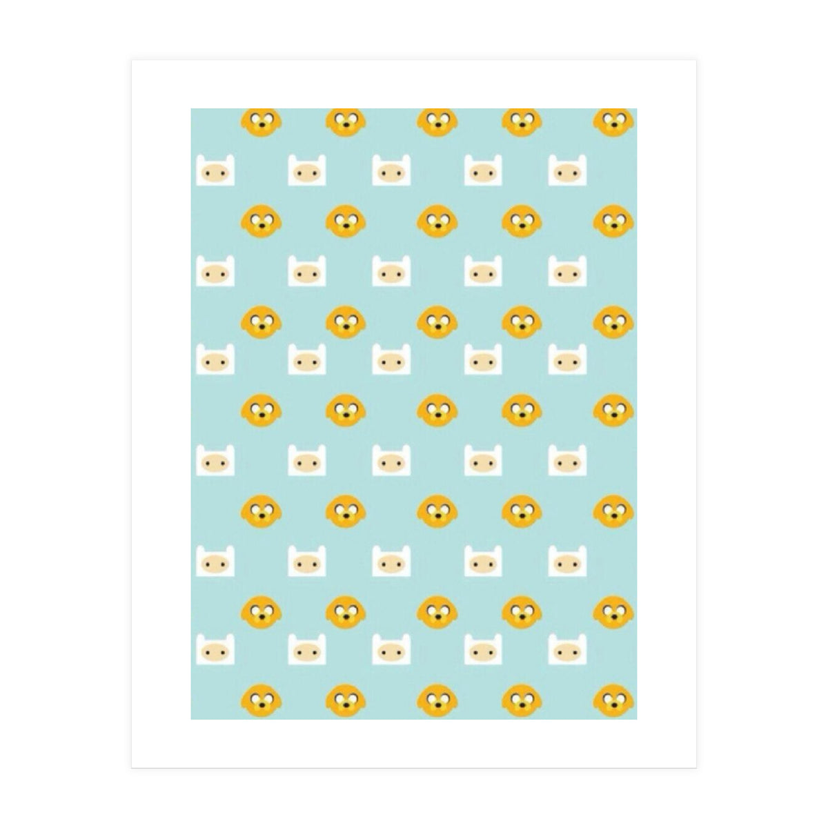 Minimalist Finn And Jake Seamless Cartoon Pattern (Print Only)