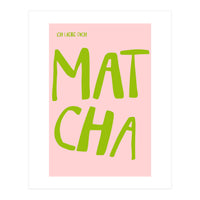 Matcha Typography Kitchen Print, Green Tea Quote Poster for Cozy Cafe Decor (Print Only)