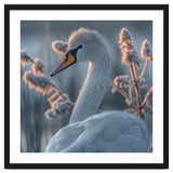 Swan Portrait Dew Drops Morning Light thumbnail