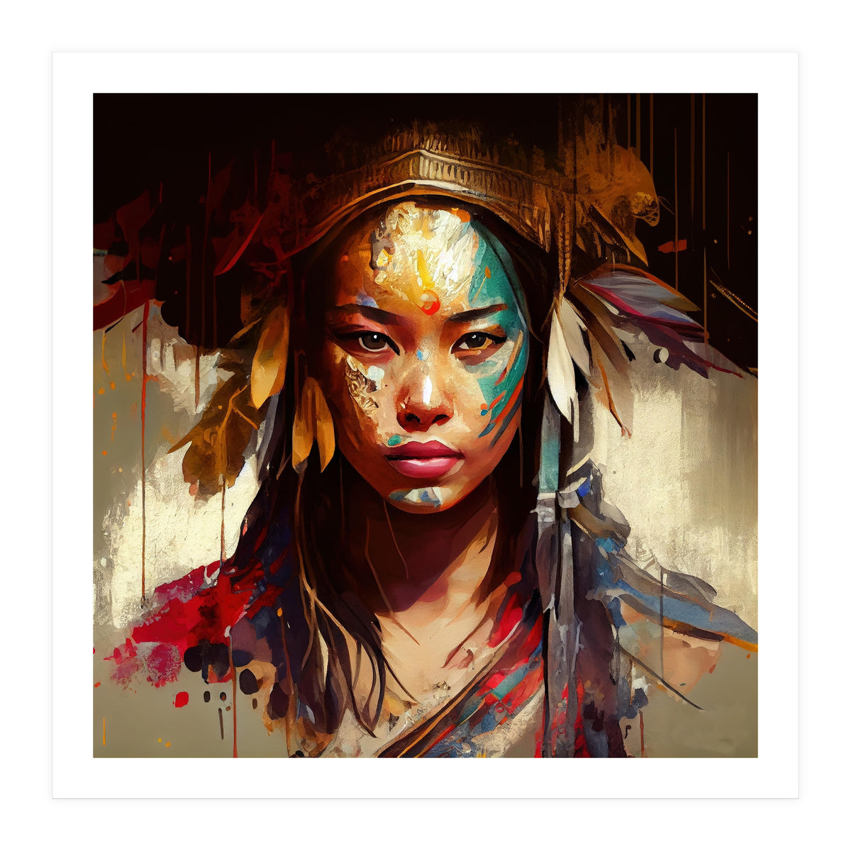 Powerful Asian Warrior Woman #3 (Print Only)