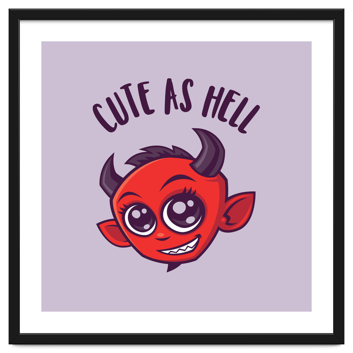 Cute as Hell Devil with Dark Text
