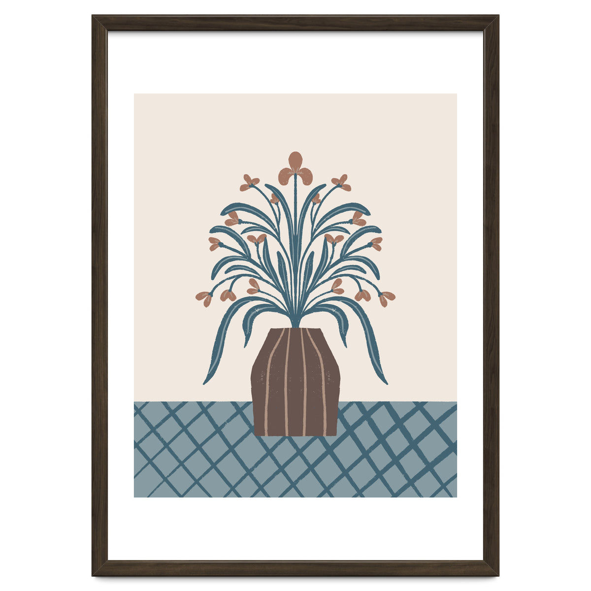 Earthy Modern Vase with Florals