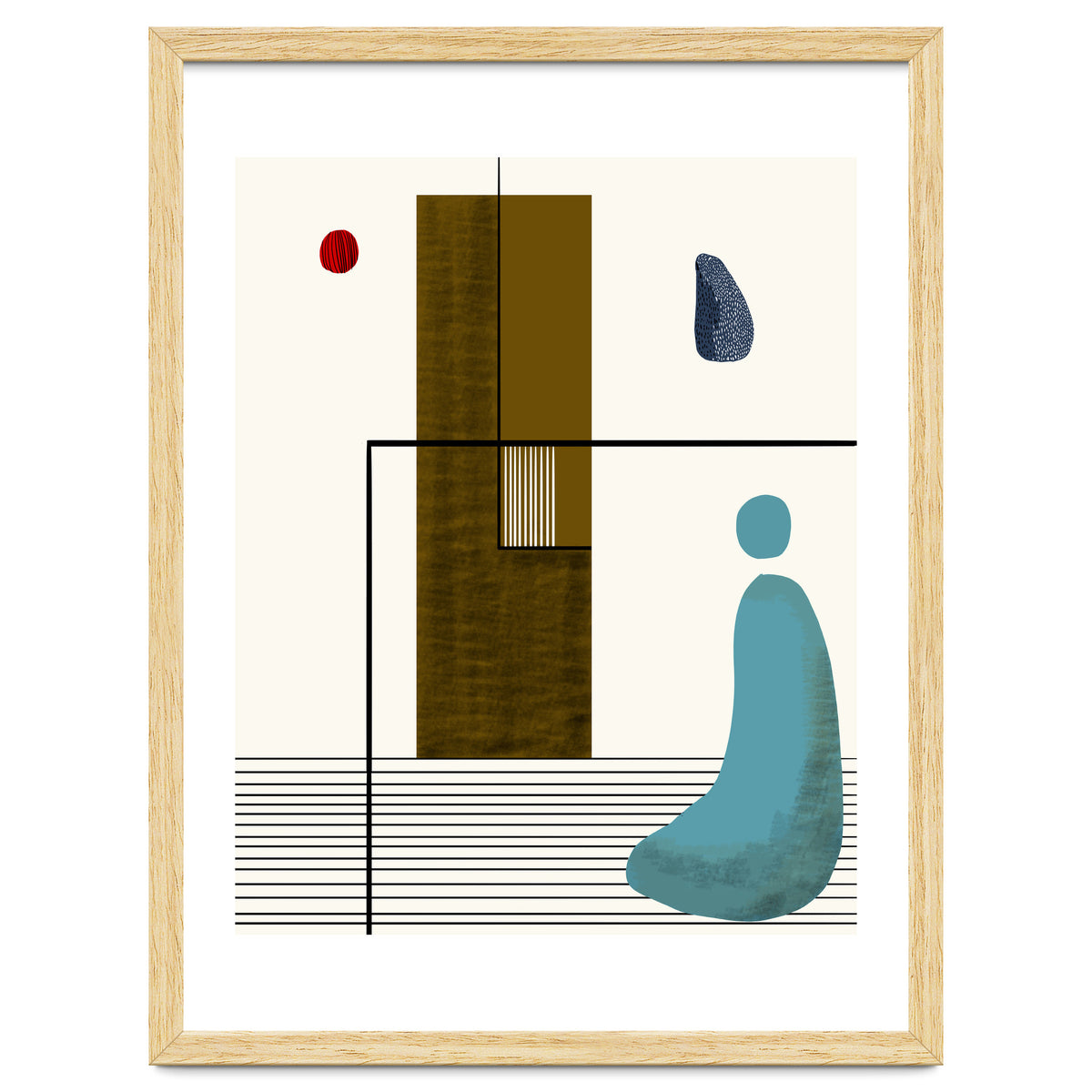 Solitude & Reflection, Abstract Concept Art, Meditation Rustic Eclectic Minimalism, Scandinavian Neutral