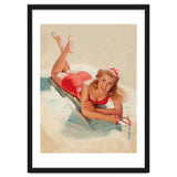 Pinup Girl Posing On A Beach thumbnail