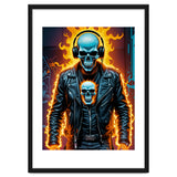 Fiery Skeleton Biker In Headphones thumbnail