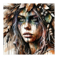 Autumn Leaf Druid Woman Portrait (Print Only)