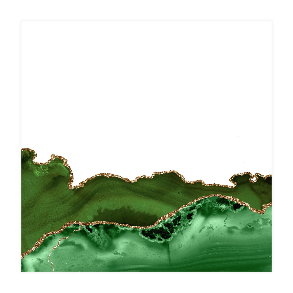 Green & Gold Agate Texture 30  (Print Only)