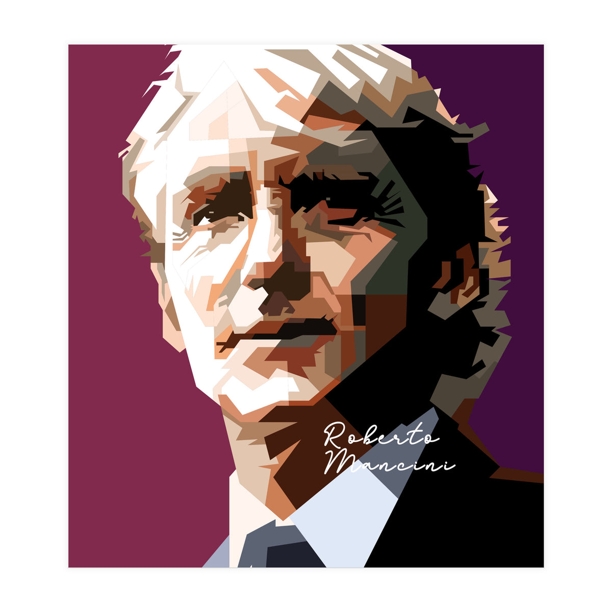 Roberto Mancini Retro Football (Print Only)