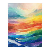 Vibrant Impasto Abstract Landscape Painting (Print Only)
