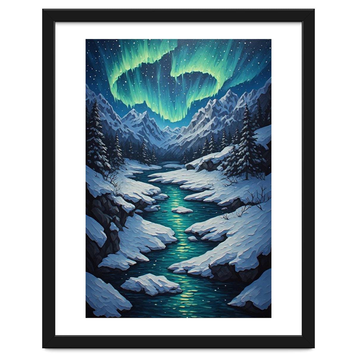 Ethereal Northern Lights: Arctic Winter Valley