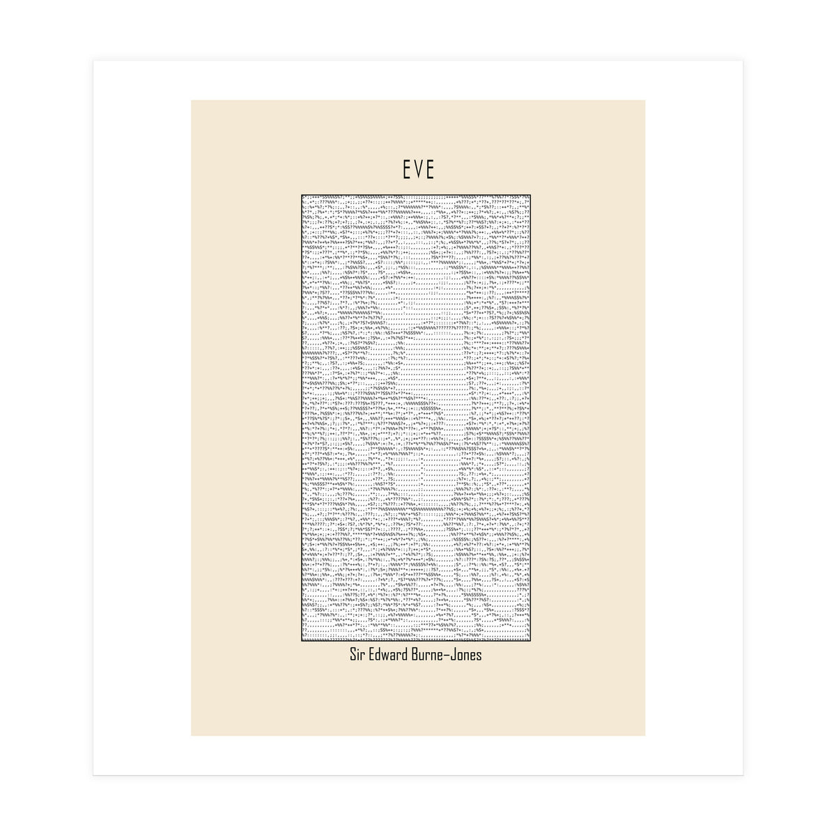 Eve – Sir Edward Burne–jones (ascii Art) (Print Only)