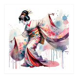 Geisha Dancer With Flowing Kimono (Print Only) thumbnail