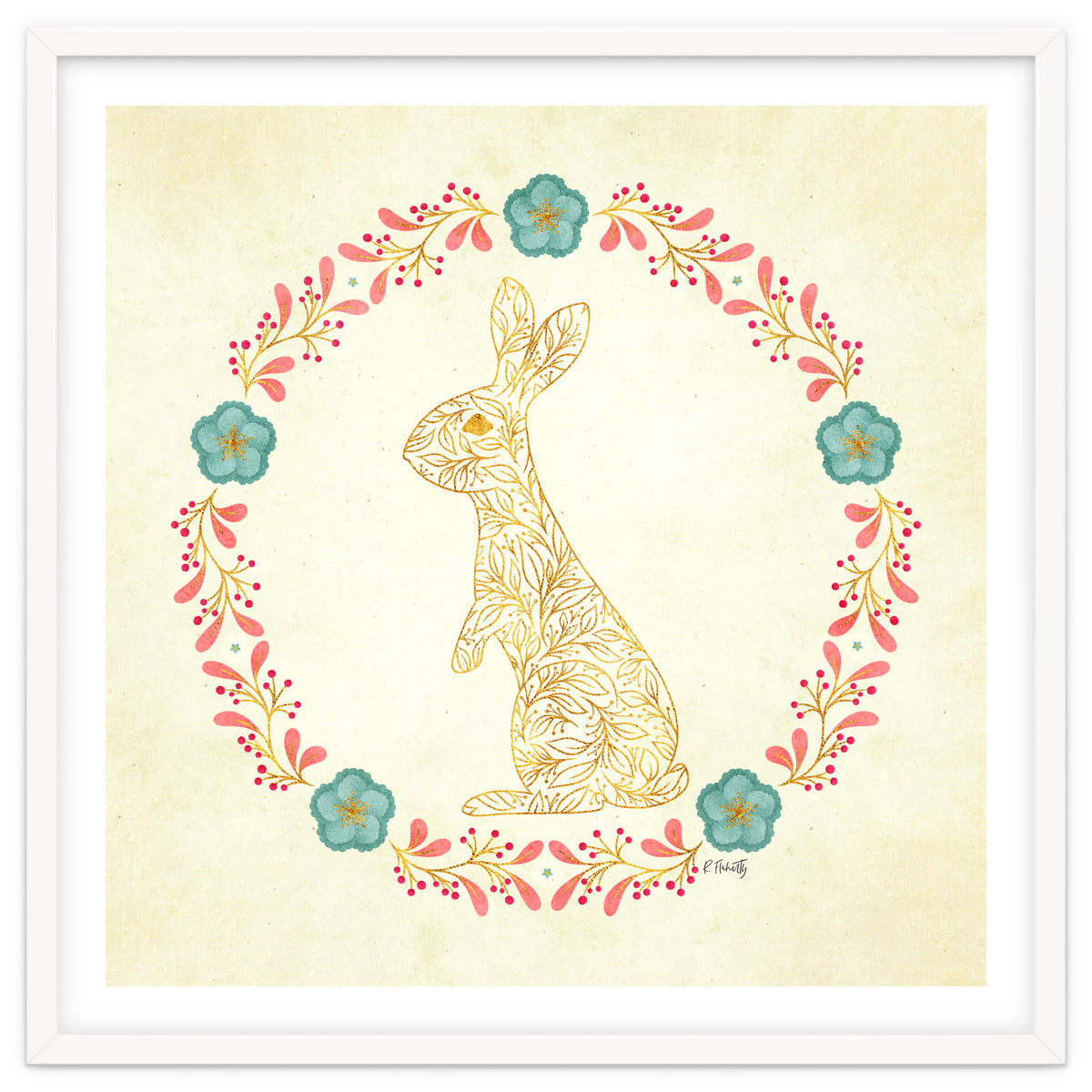 Floral Rabbit Wreath