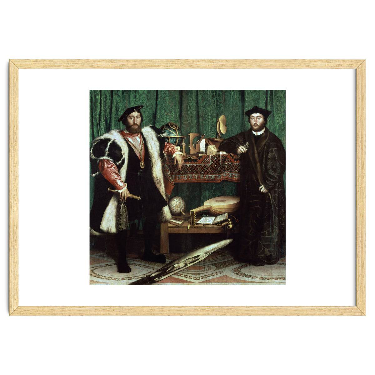 Germany school. The Ambassadors (with anamorphosis in the lower part of the painting). 1533. Oil ...