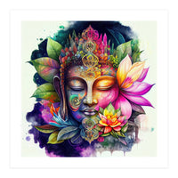 Floral Awakening Buddha (Print Only)