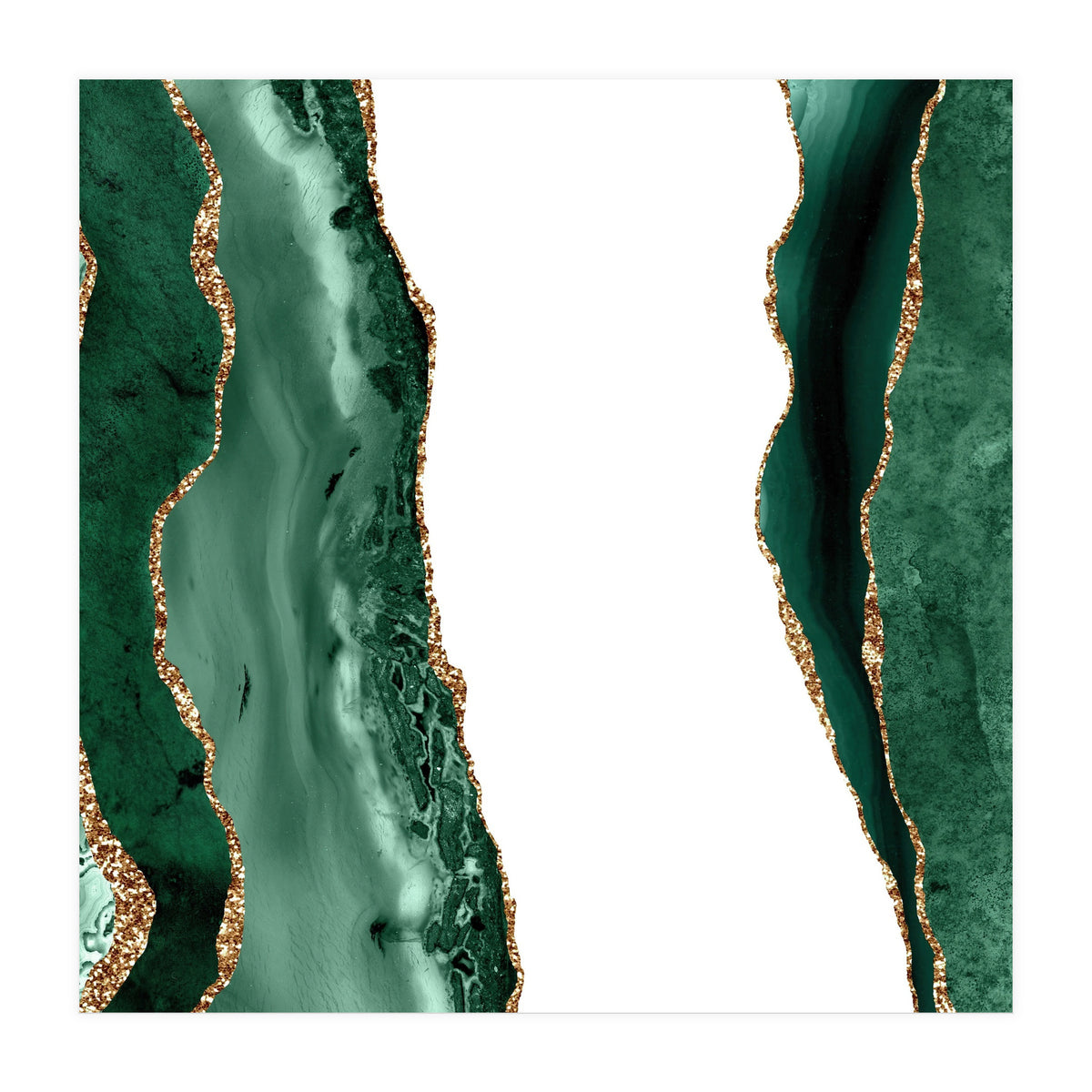 Emerald & Gold Agate Texture 14 (Print Only)