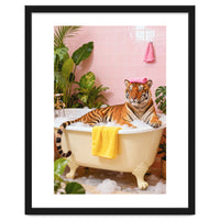 Leopard in Bathtub, Surreal Bathroom Scene