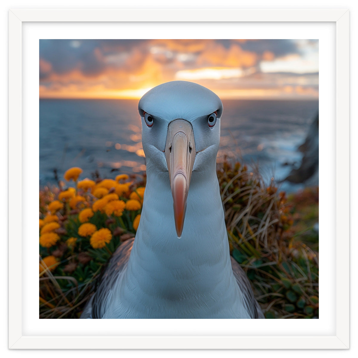 Albatross Bird With Intense Gaze By The Sea