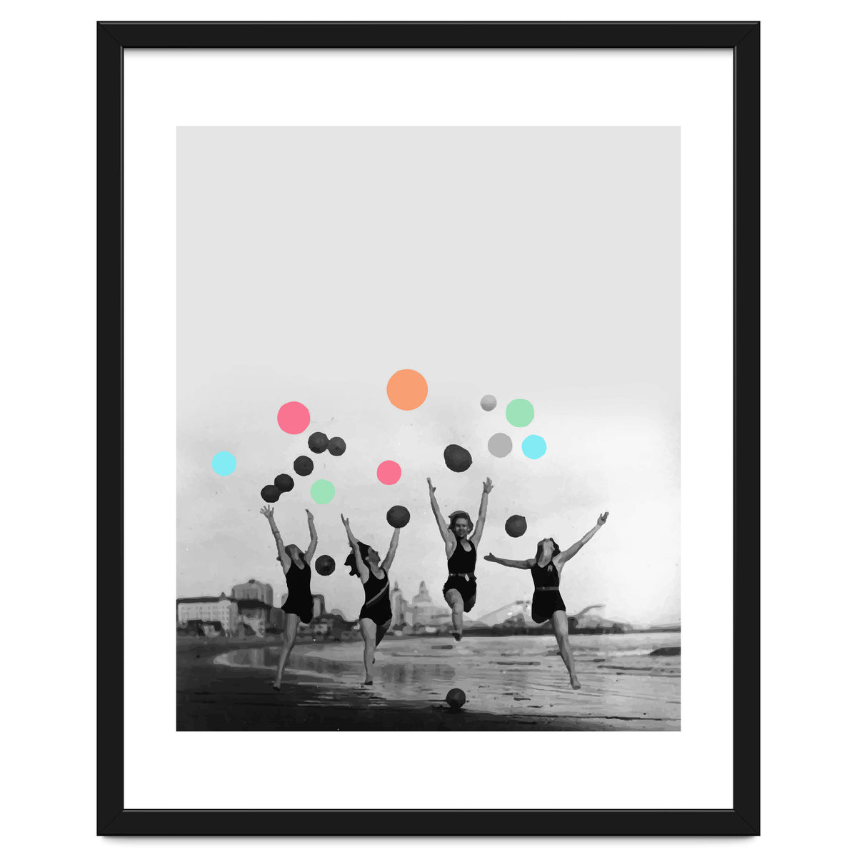 Vintage Women Black & White Photography Balloons Freedom Feminism Women's Rights Individuality