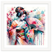 Watercolor Geisha Dancer #2