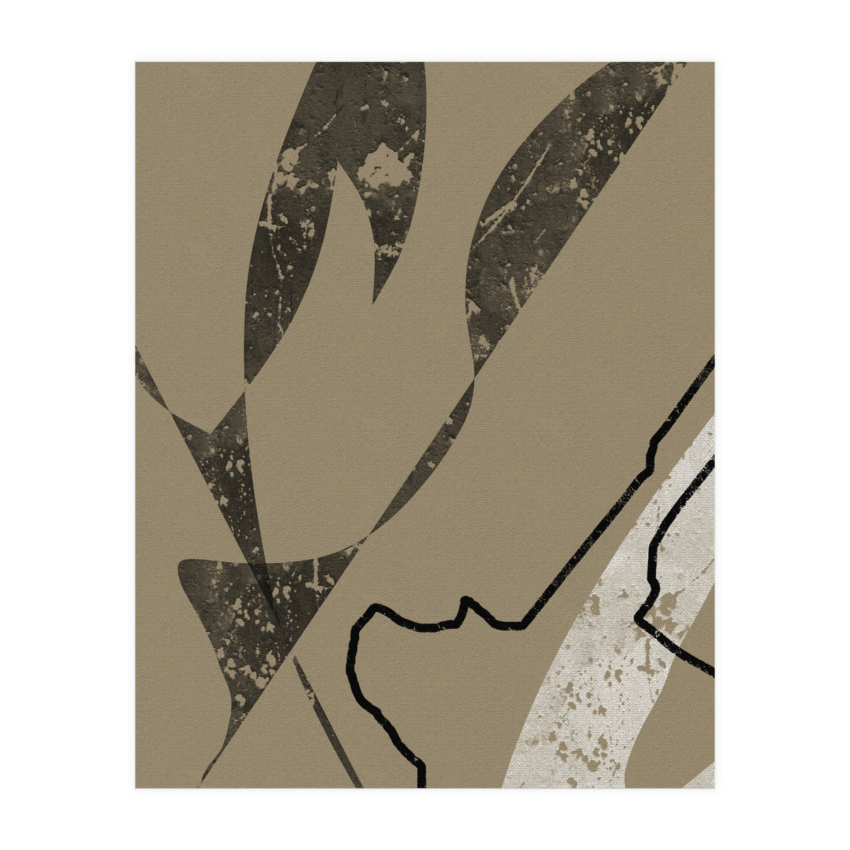 Black Line Minimalist Abstract (Print Only)