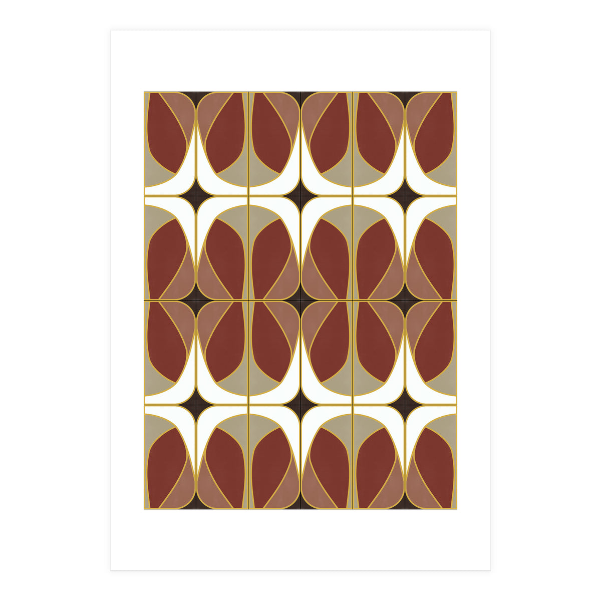 Umber Nouveau Tiles (Print Only)
