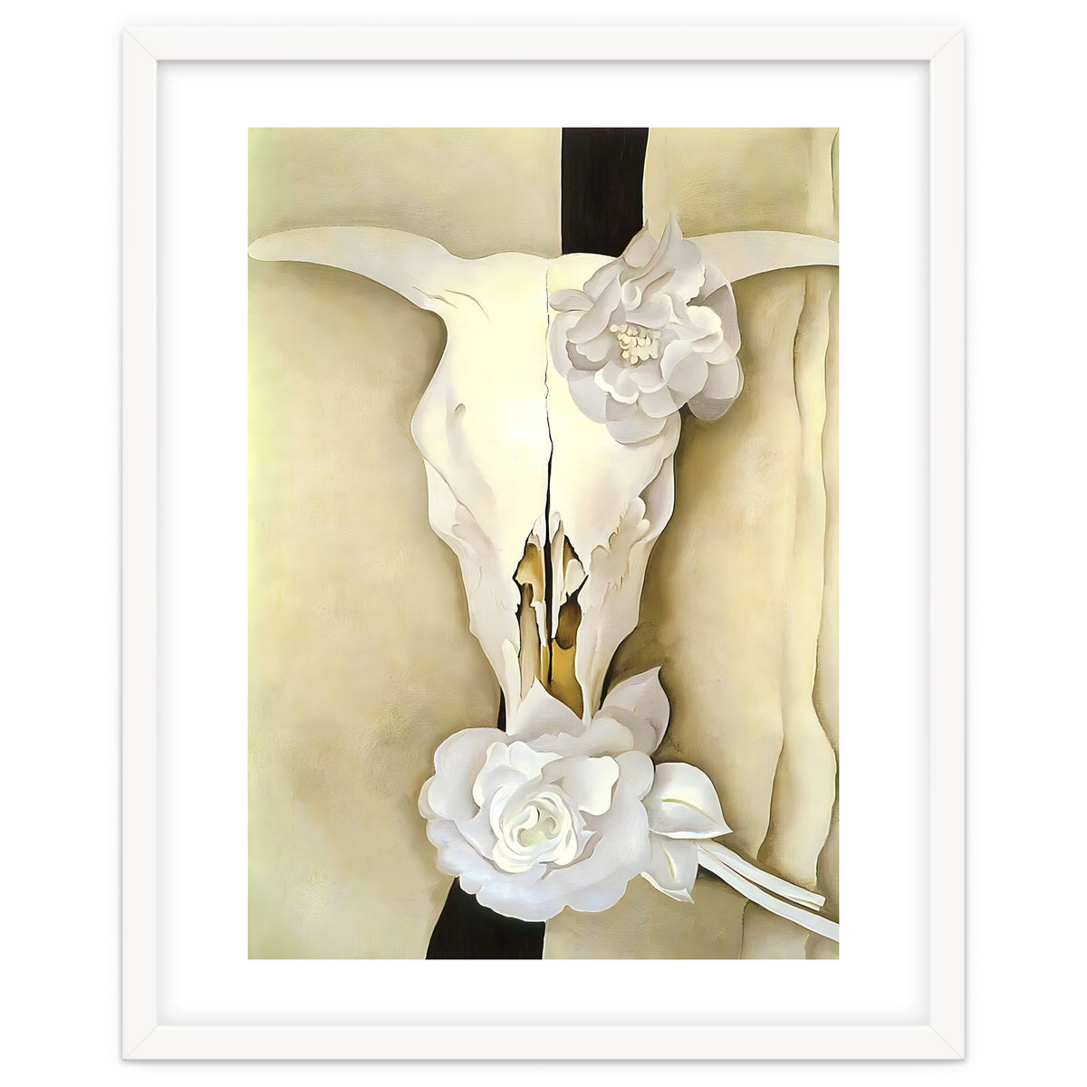 Georgia O’Keeffe – Cow’s Skull with Calico Roses (1931) | Iconic Southwestern Still Life with Desert Symbolism