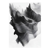 Abstract Black And White Wavy Lines Forming Organic Shapes (Print Only)